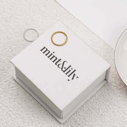 Mint & Lily Dainty Braided Stacking Ring