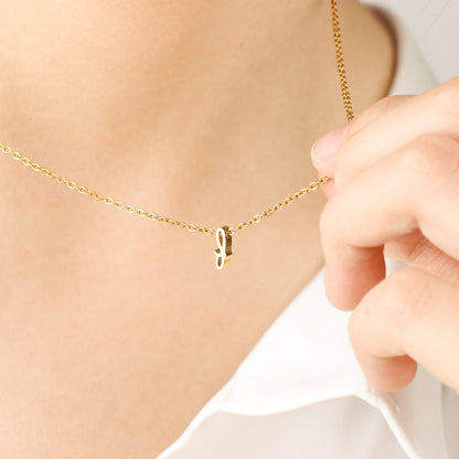 Mint & Lily Tiny Script Initial Necklace