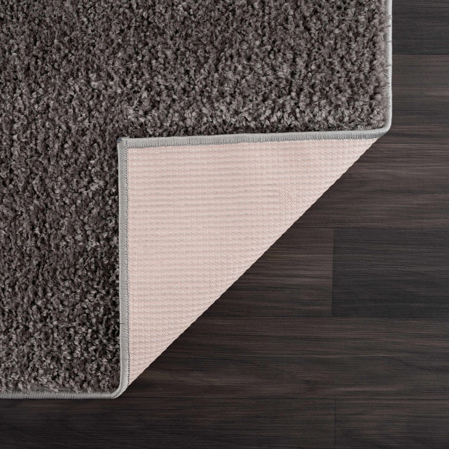 Judy Solid Dark Gray Washable Shag Rug - Clearance
