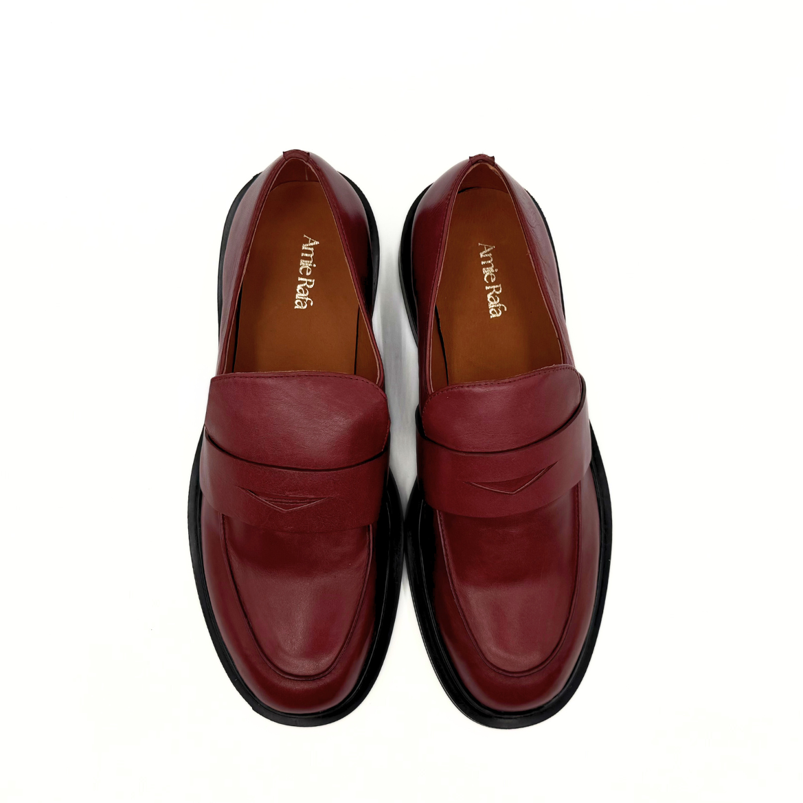 Drew Chunky Leather Loafers - Burgundy