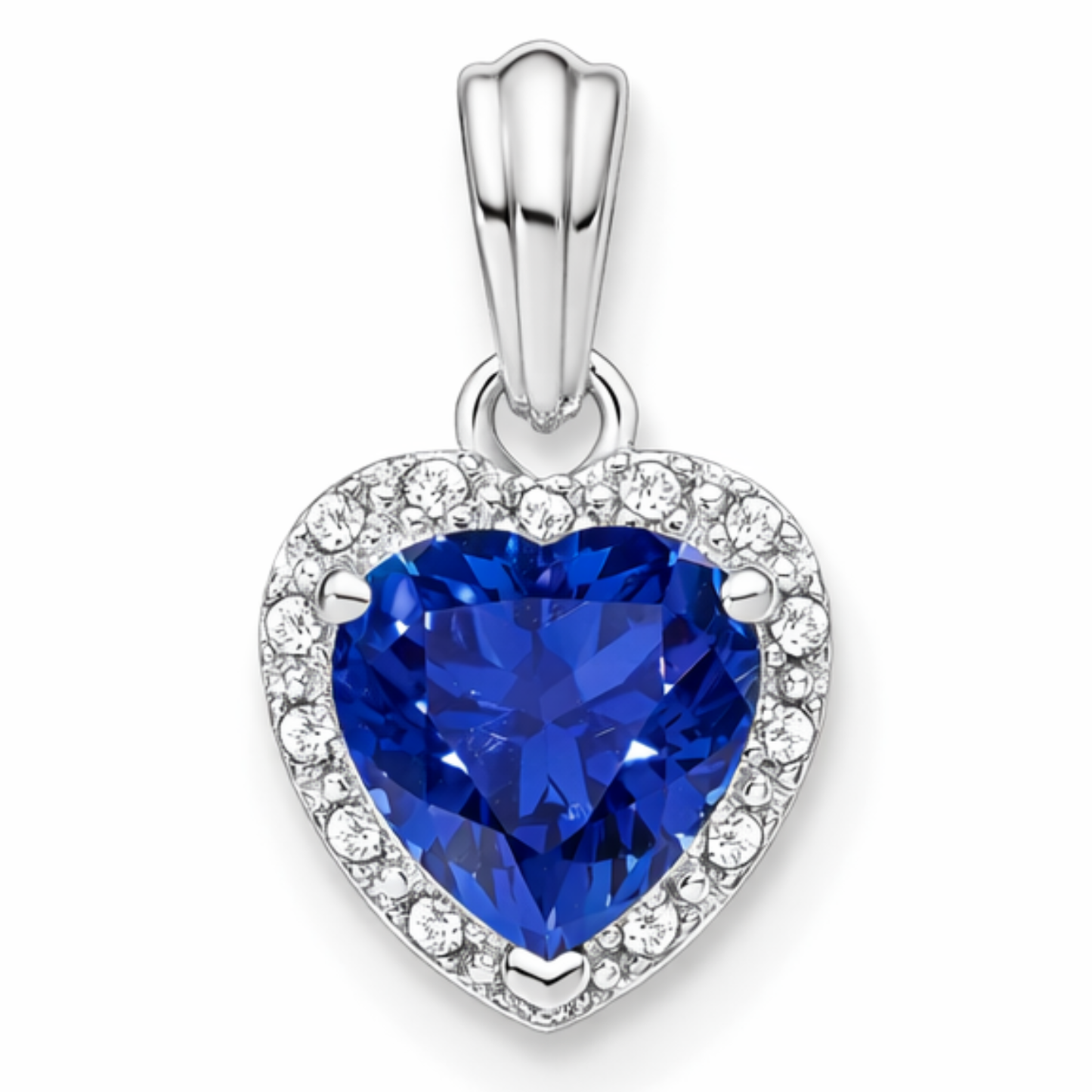 Heart Gemstone and Diamond Halo Pendant