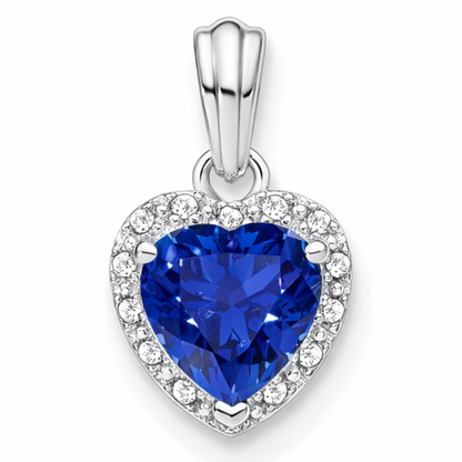 Heart Gemstone and Diamond Halo Pendant