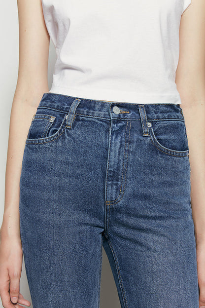 Two Shots High Rise Straight Crop Jeans HJ013