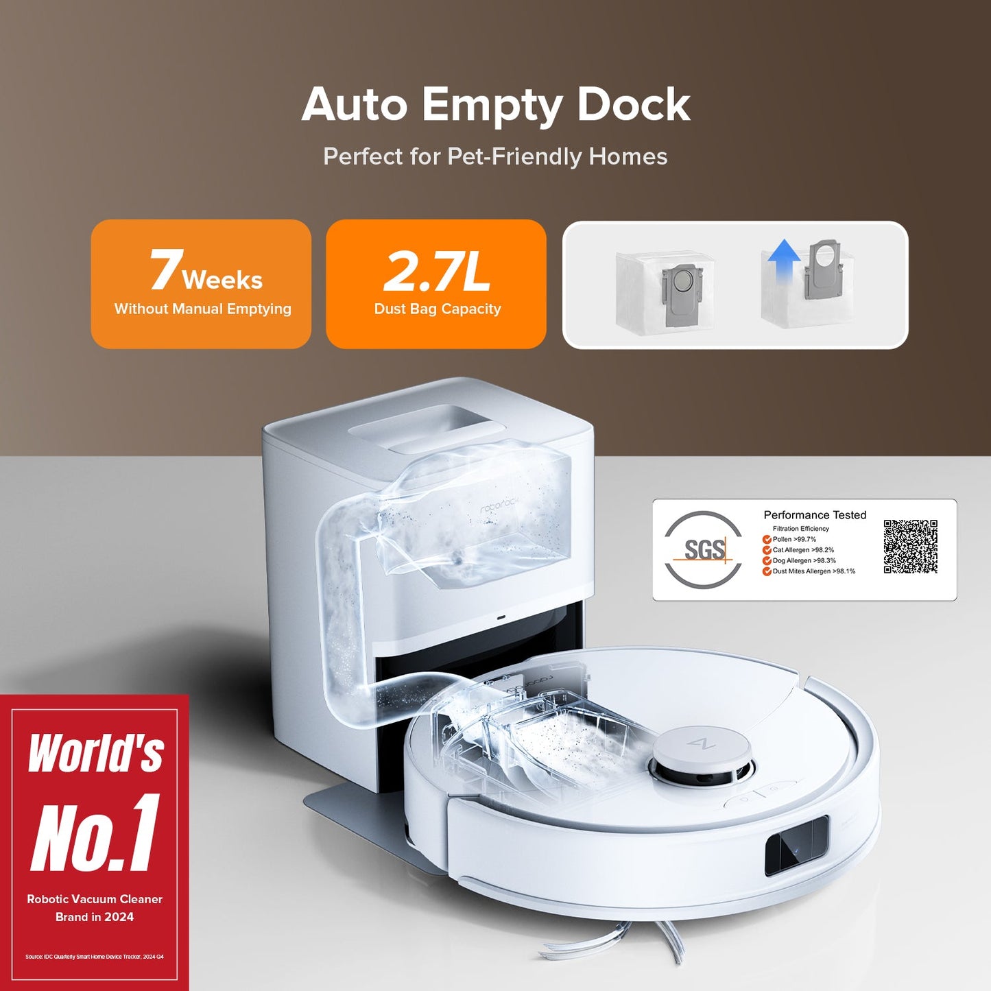 Roborock Q10 X5+ Robot Vacuum and Mop with Auto-Empty Dock