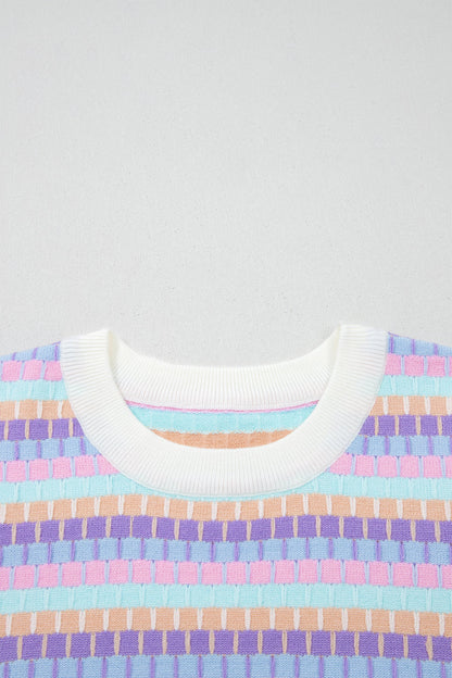 Threaded Pear Ailany Knit Short Sleeve Sweater