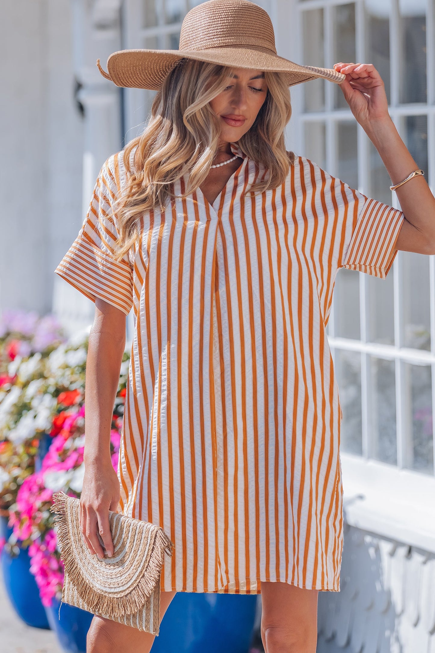 Threaded Pear Darcy Cuffs Shift Mini Dress