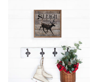 Kendrick Home Sleigh Rides Reindeer Brown