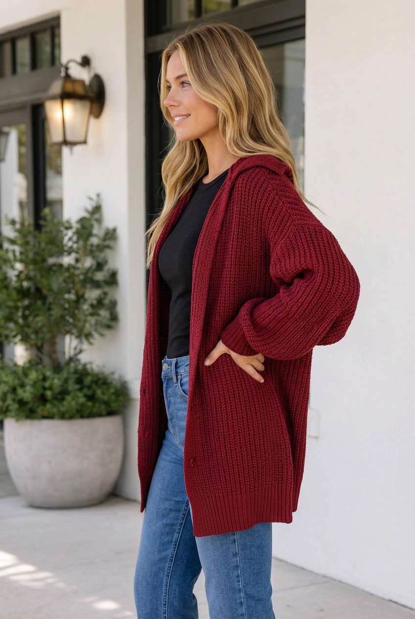 Threaded Pear Haidyn Knit Oversized Front Sweater