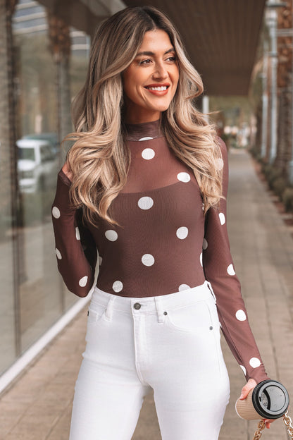 Threaded Pear Eliana Mesh Long Sleeve Bodysuit
