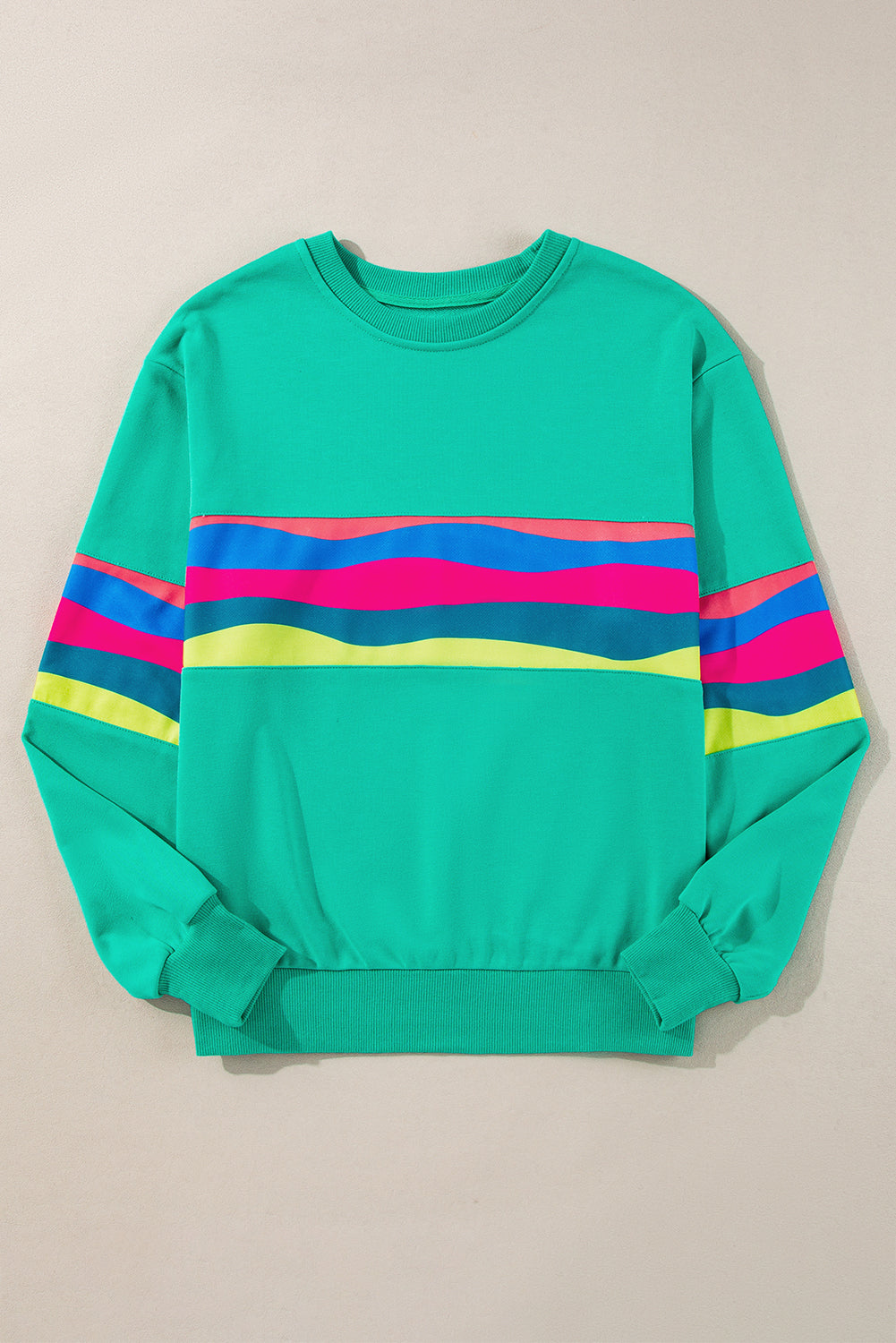 Threaded Pear Alora Striped Accent Long Sleeve Top