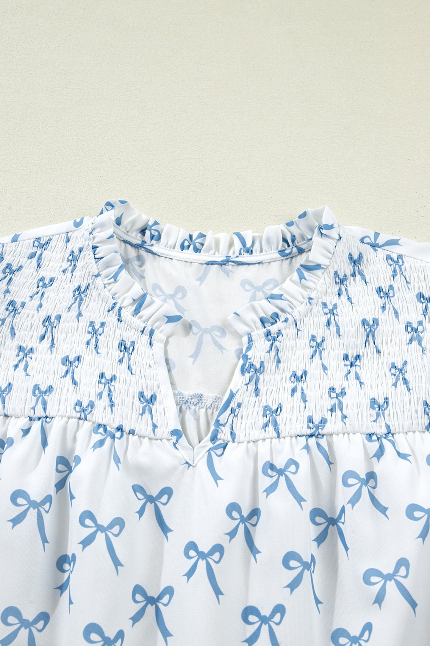 Threaded Pear Melody Short Sleeve Bow PLUS Top