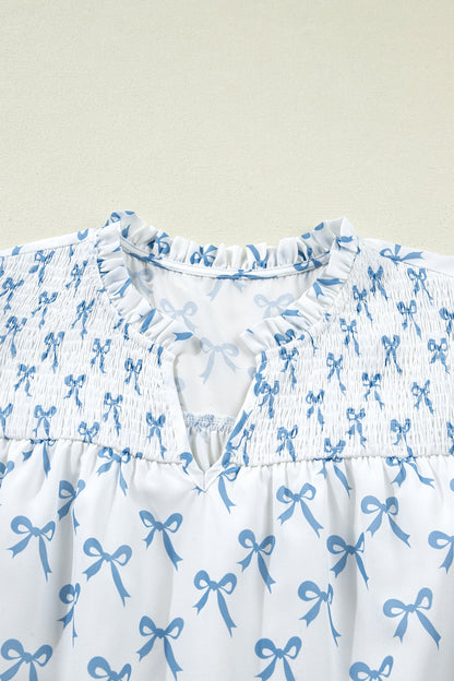 Threaded Pear Melody Short Sleeve Bow PLUS Top