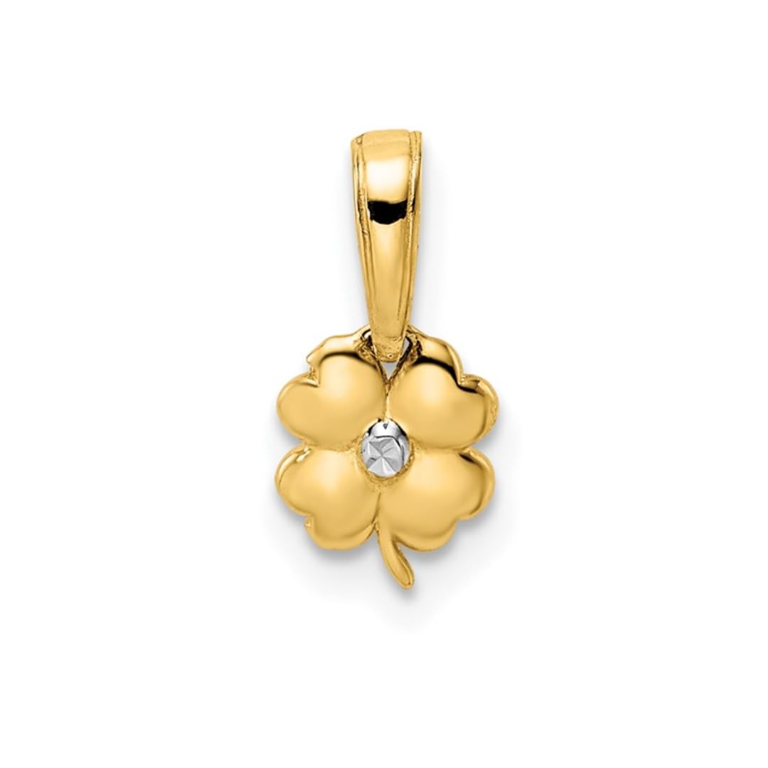 Four Leaf Clover Daily Wear Gold Pendant 14K Yellow Gold