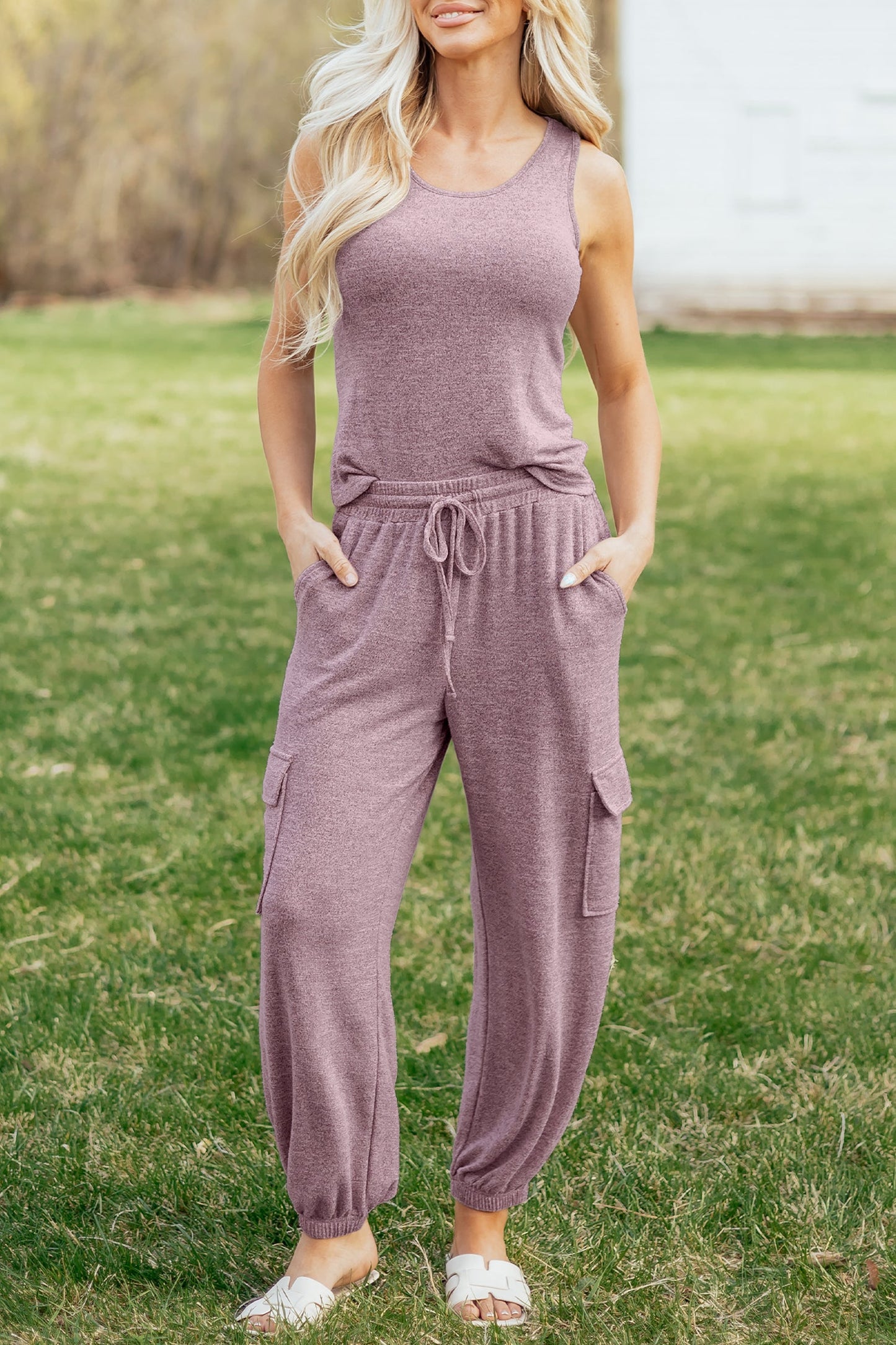 Threaded Pear Maeve Bouquet Casual Tank Top Set