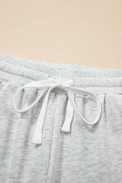 Threaded Pear Charlie Raw Hem Pullover and Casual Shorts Set