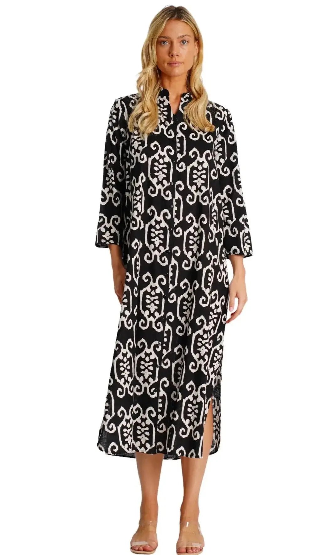 Black / White Ikat Print-