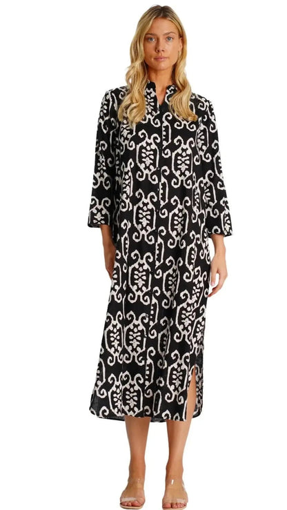 Black / White Ikat Print-