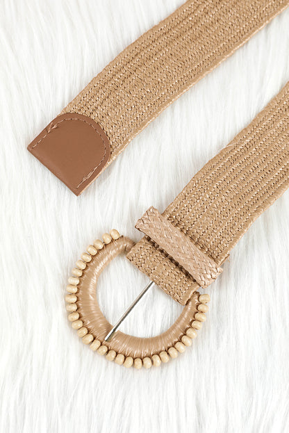 Threaded Pear Kylie Beaded Straw Woven Belt