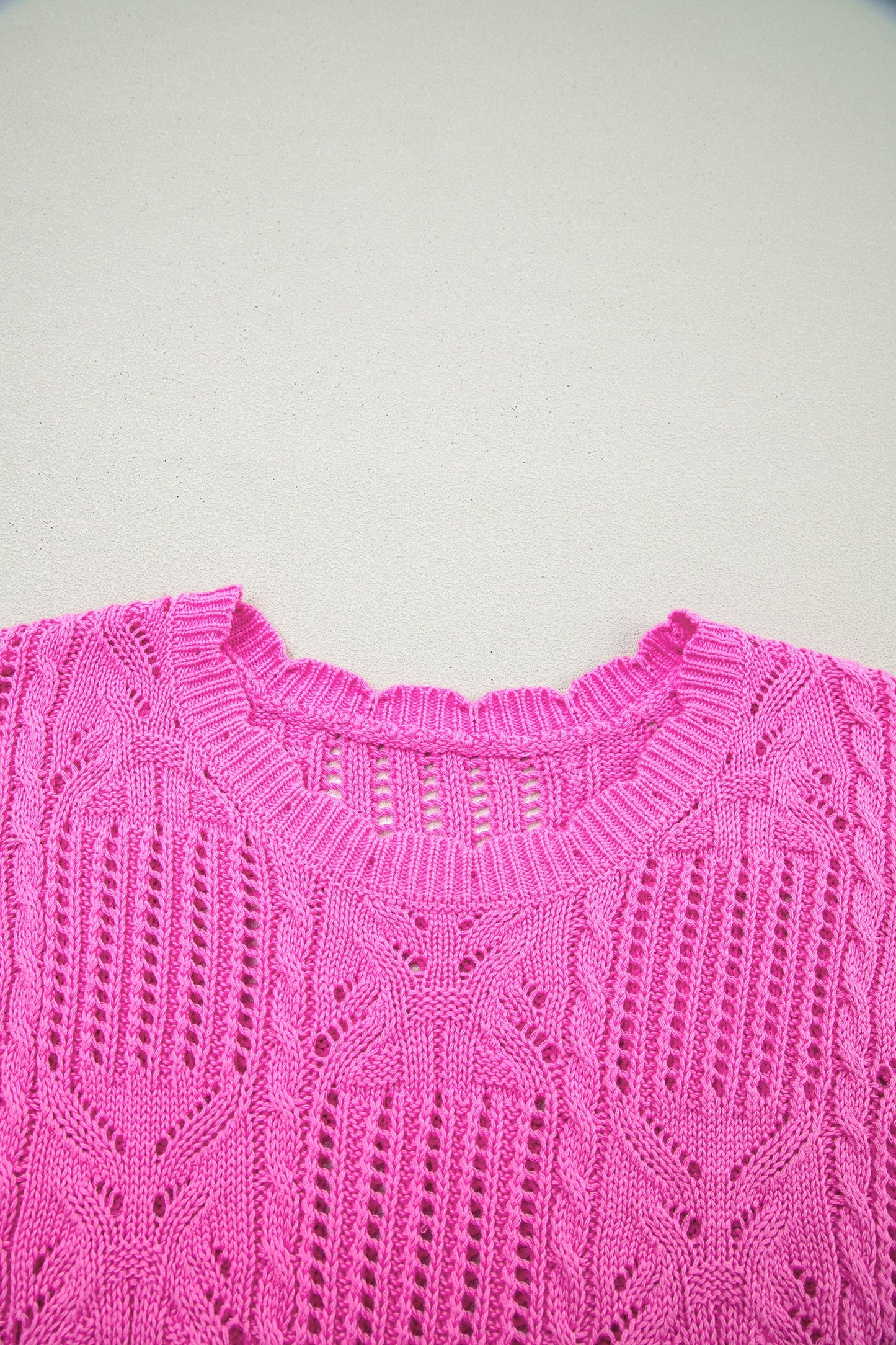 Threaded Pear Ainara Trim Short Sleeve Sweater