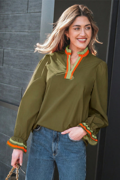 Threaded Pear Marie Long Sleeve Blouse Long Sleeve Top