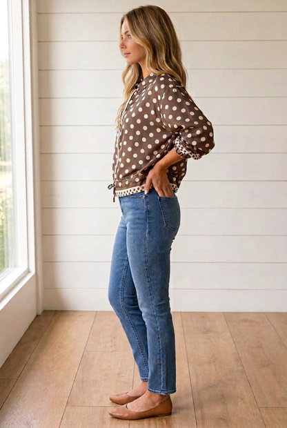 Threaded Pear Sabrinia Up Long Sleeve Shacket