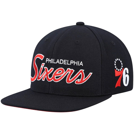 Men's Mitchell & Ness NBA Team Script 2.0 Snapback 76Ers