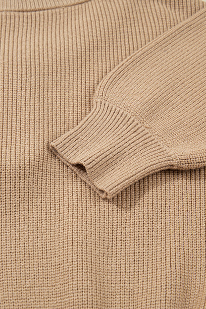 Threaded Pear Zariah Embellished Keyhole Ribbed Sweater