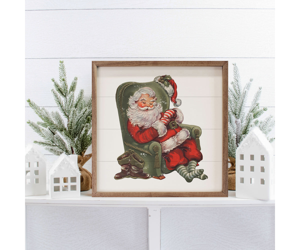 Kendrick Home Sleeping Santa Green Chair