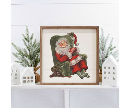 Kendrick Home Sleeping Santa Green Chair