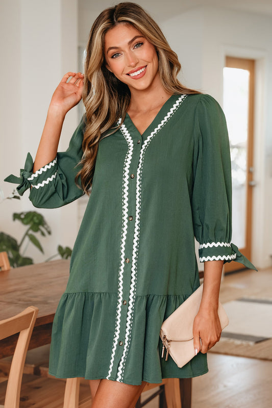 Threaded Pear Xyla Bracelet Sleeve Shift Dress