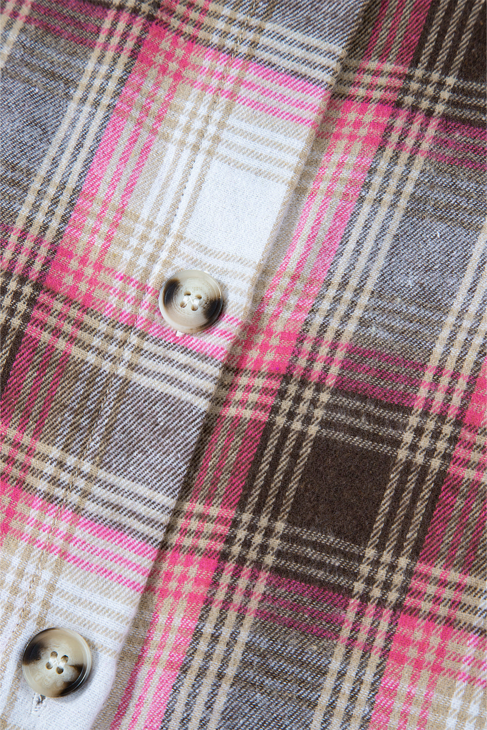 Threaded Pear Harper Plaid Flap Up Shacket