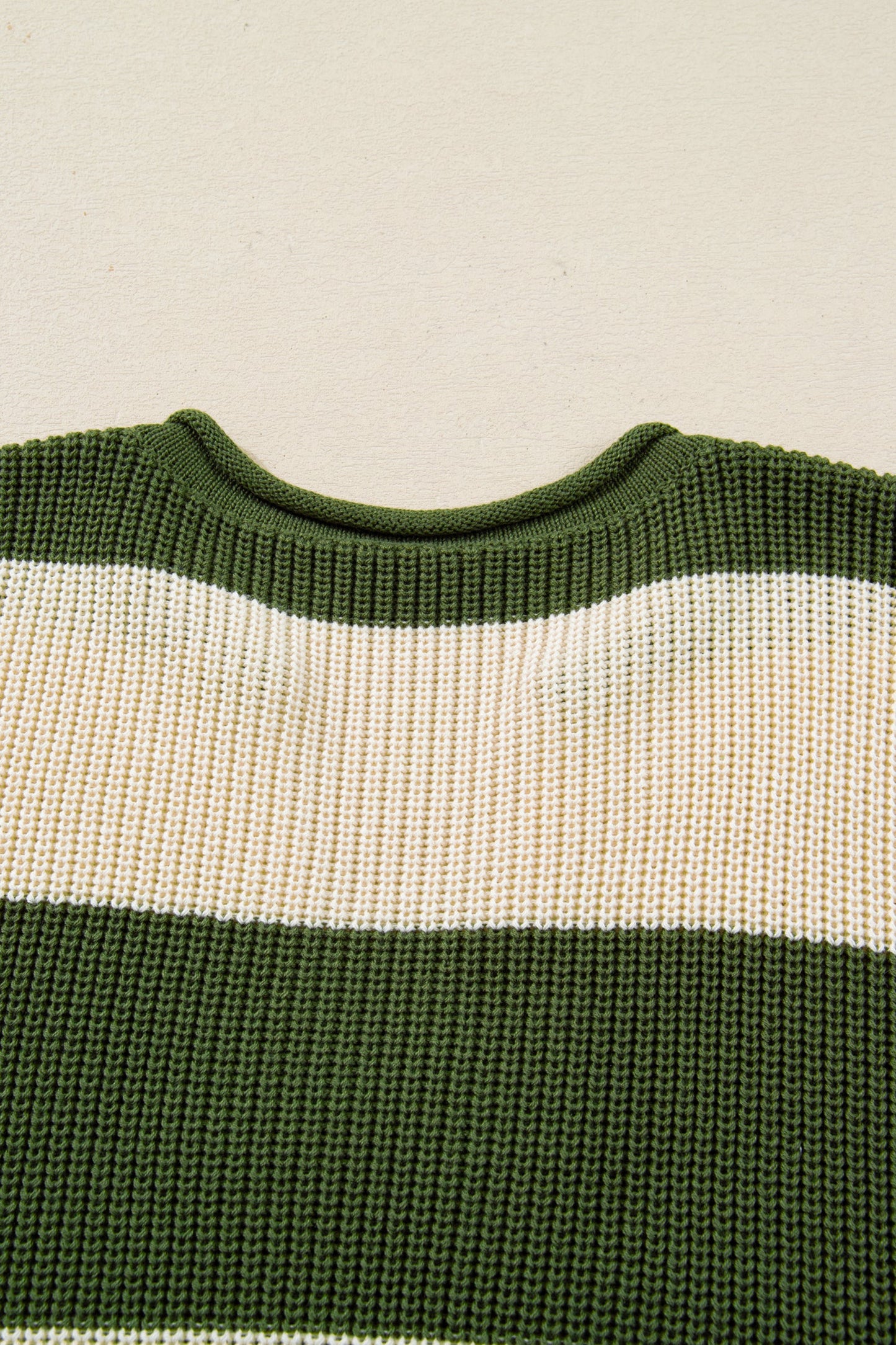 Threaded Pear Violet Stripe Colorblock Notched PLUS Sweater