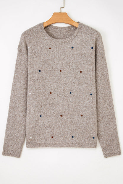 Threaded Pear Abigail Detail Drop Shoulder Sweater