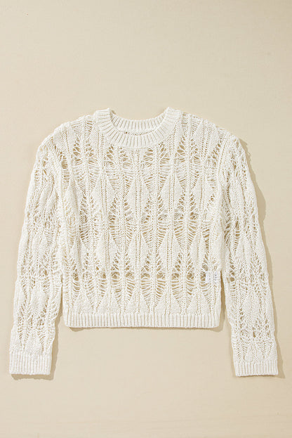 Threaded Pear Olivia Crochet Loose Fit Sweater