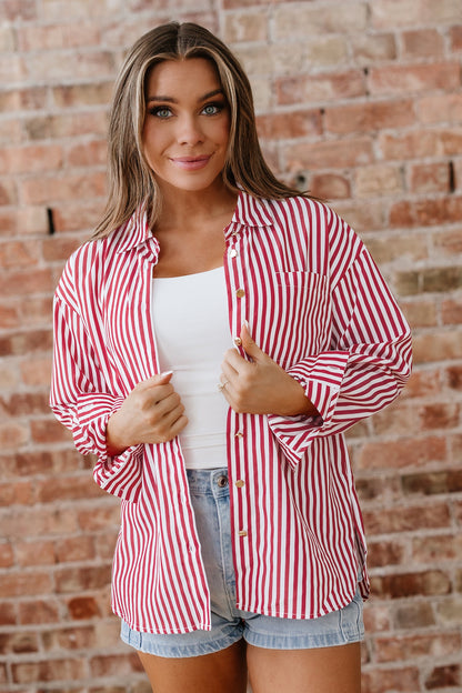 Threaded Pear Mariah Side Slit Loose Shirt