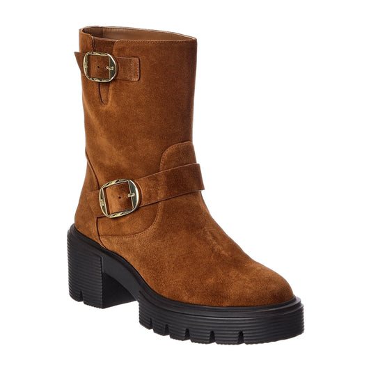 Stuart Weitzman Soho Moto Suede Bootie