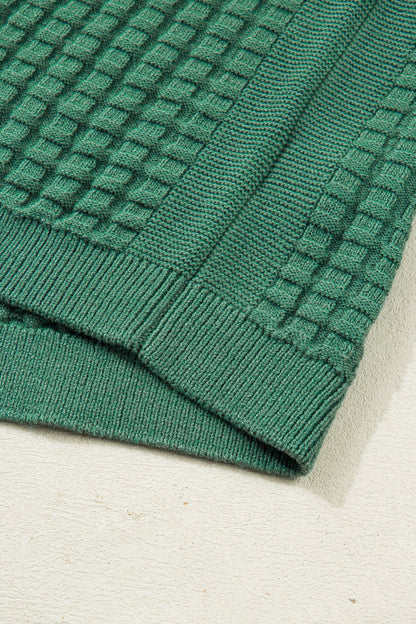 Threaded Pear Birdie Textured Short Sleeve Sweater