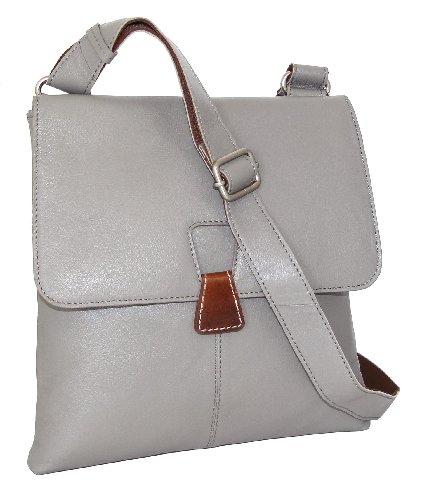 California Leather Crossbody Bag in Stone
