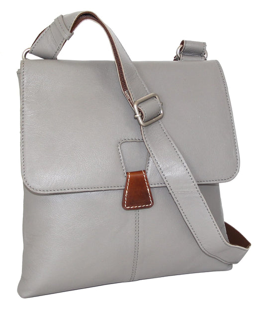 California Leather Crossbody Bag in Stone