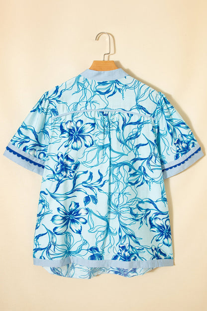 Threaded Pear Aylin Floral Short Sleeve PLUS Blouse