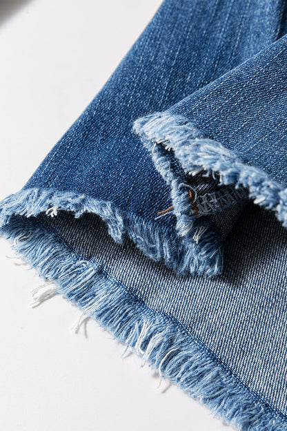Threaded Pear Jaylani Raw Hem Flare Jeans