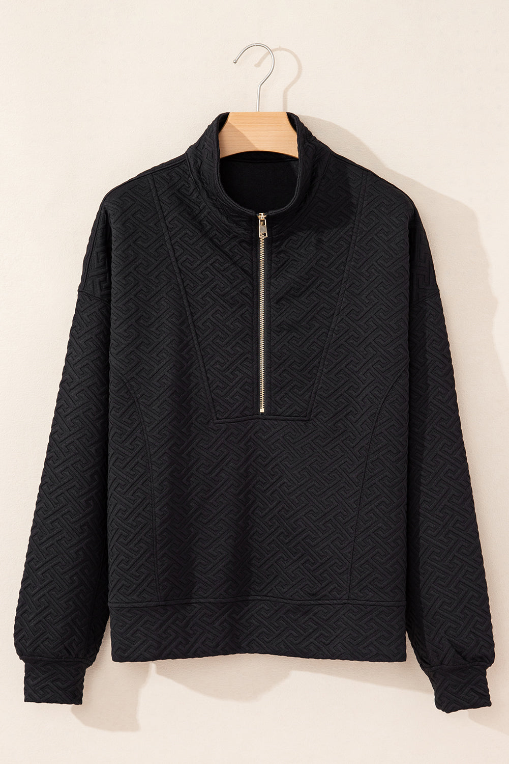 Threaded Pear Saige Half Zipper Collared Sweatshirt