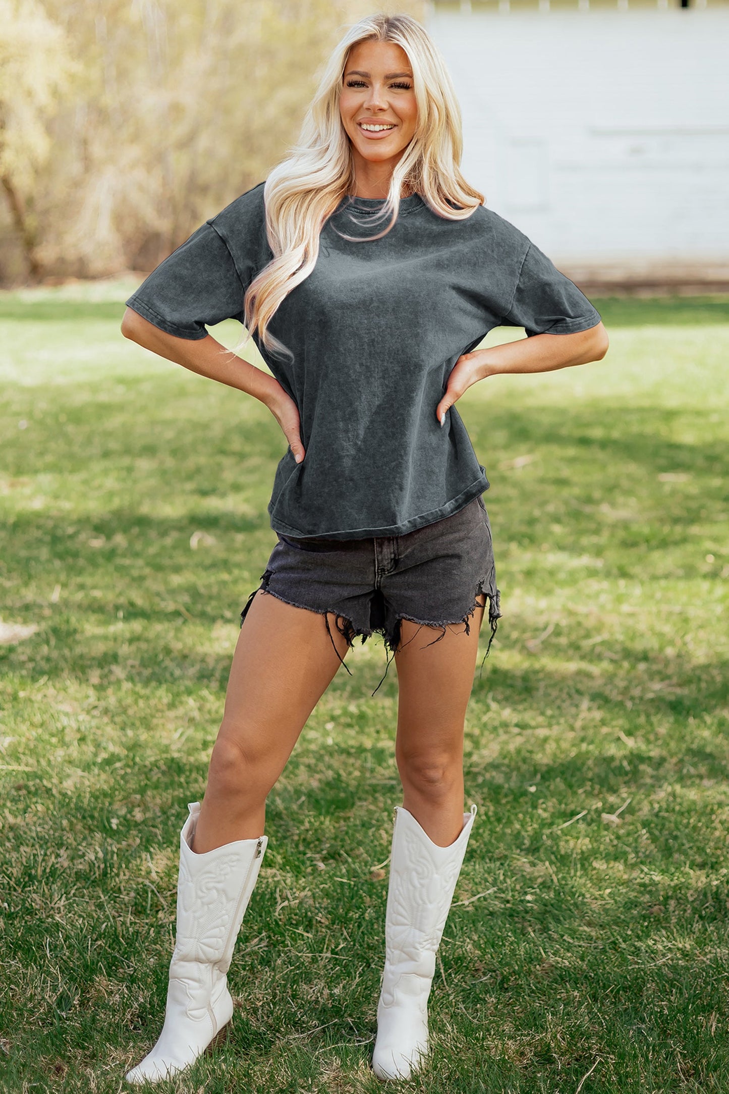 Threaded Pear Rivka Mineral Washed Oversize Tee