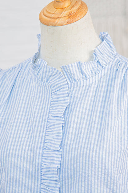 Threaded Pear Ruthie Sleeve Ruffle Trim Shirt
