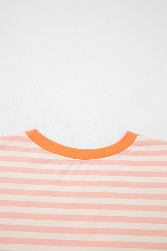 Threaded Pear Adelina Stripe Contrast Loose Tee Set