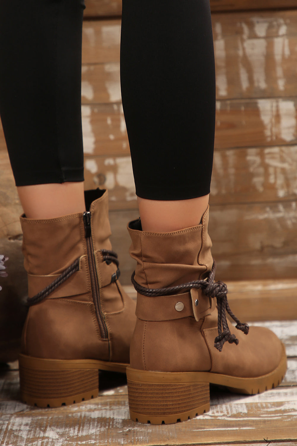 Threaded Pear Mila Strap Side Zip Boots