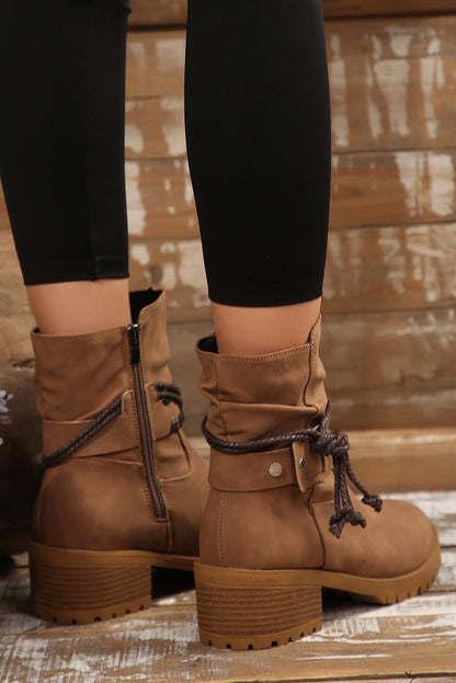 Threaded Pear Mila Strap Side Zip Boots