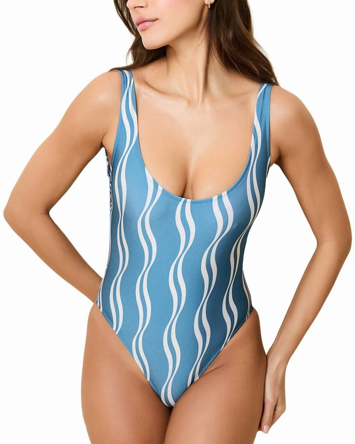 WAVY STRIPE FRENCH BLUE-