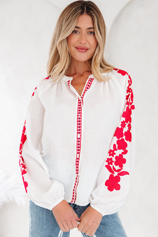 Threaded Pear Karibella Sleeve Casual Shirt Long Sleeve Top
