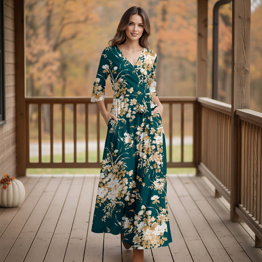 Teal and Beige-